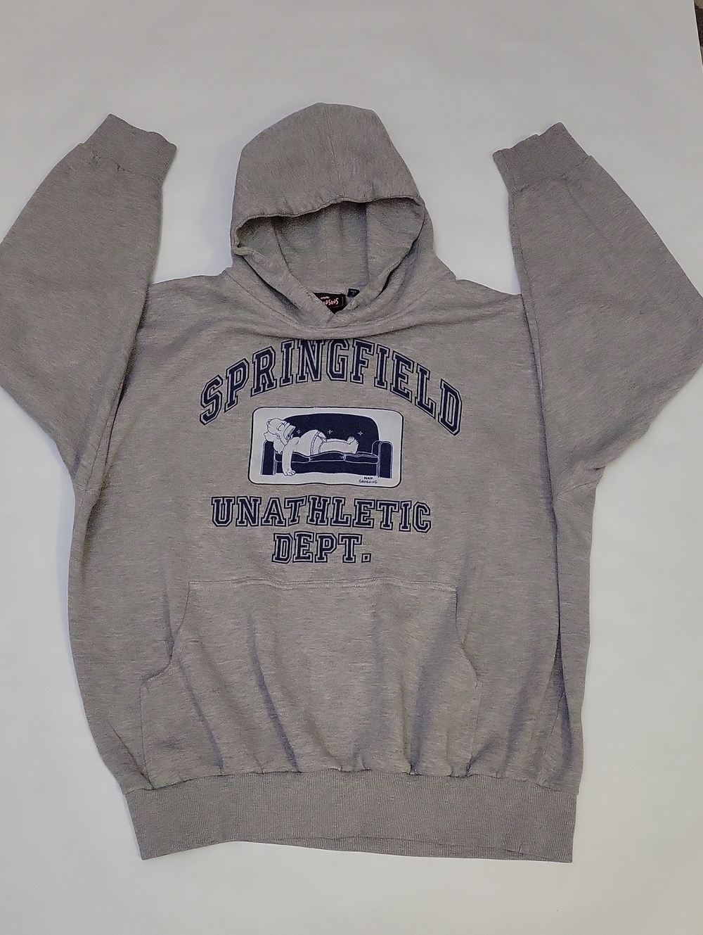 Y2K The Simpsons 2006 Funny Homer Simpson Graphic Gray Hoodie Sweater Size XL
